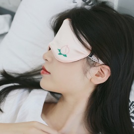 夏日鲜果物语系列真丝眼罩桑蚕丝帮助睡眠可调节男女刺绣送收纳袋