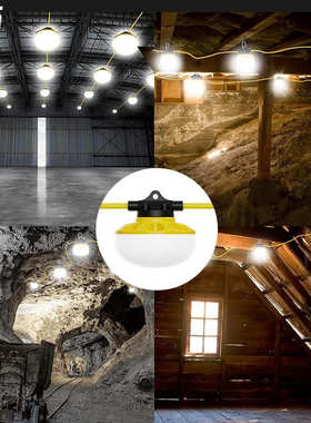 50FT工业灯串建筑工地临时工作灯可串联灯仓库车间厂房车库照明灯