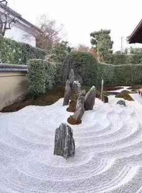 枯景水石路子景观白色砾石VJB日山式庭院白色造装饰天然铺小石头