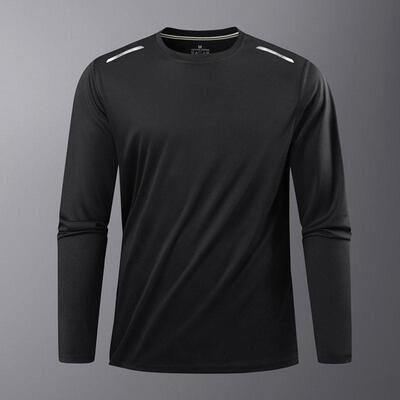 Men's Long-Sleeve Quick-Dry Athletic Top - Moisture-Wicking
