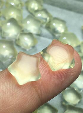 2026星星1 天然黄水晶无孔五角星裸石柠檬黄绕线耳坠手链 打孔需