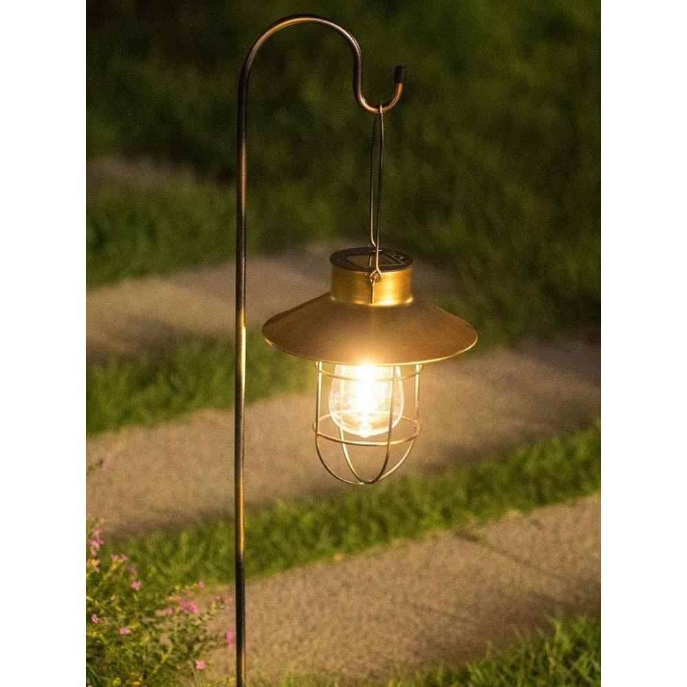 太阳能户外灯庭院灯花园装饰灯防水吊灯复古氛围灯挂灯牧羊钩夜灯