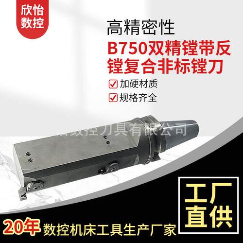 厂家供应50双精镗带反镗复合非标镗刀反刀片座整体刀具一体镗头
