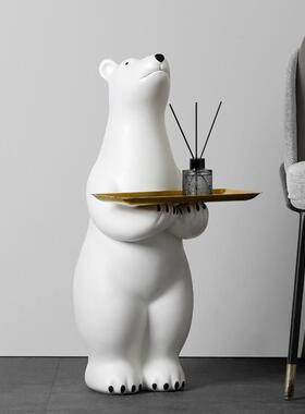 欧客厅落动地熊大摆件型物北创意轻奢电视柜玄关桌面装饰收纳AL-6