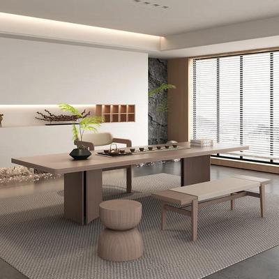 新中式实木沙发组合客厅现代别墅民宿会所定制家具禅意茶桌现代风