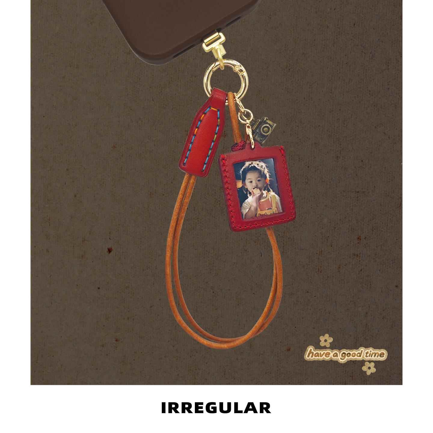 IRREGULAR原创皮绳手机挂绳复古手机挂绳高级卡套照片挂件相机挂