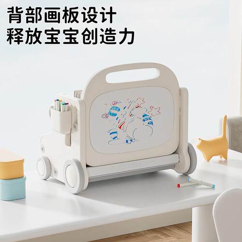 儿童书绘本架桌宝宝玩具纳小推车置QWX物架可架移动家收用飘窗面