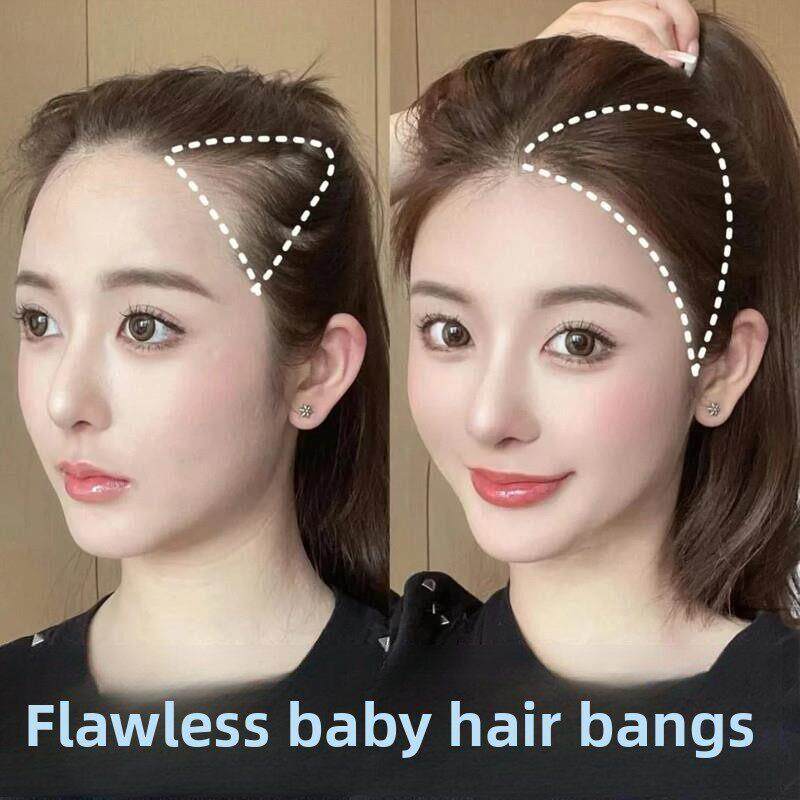八字刘海假发片女自然前额假发刘海真发中分胎毛假刘海片无痕贴片