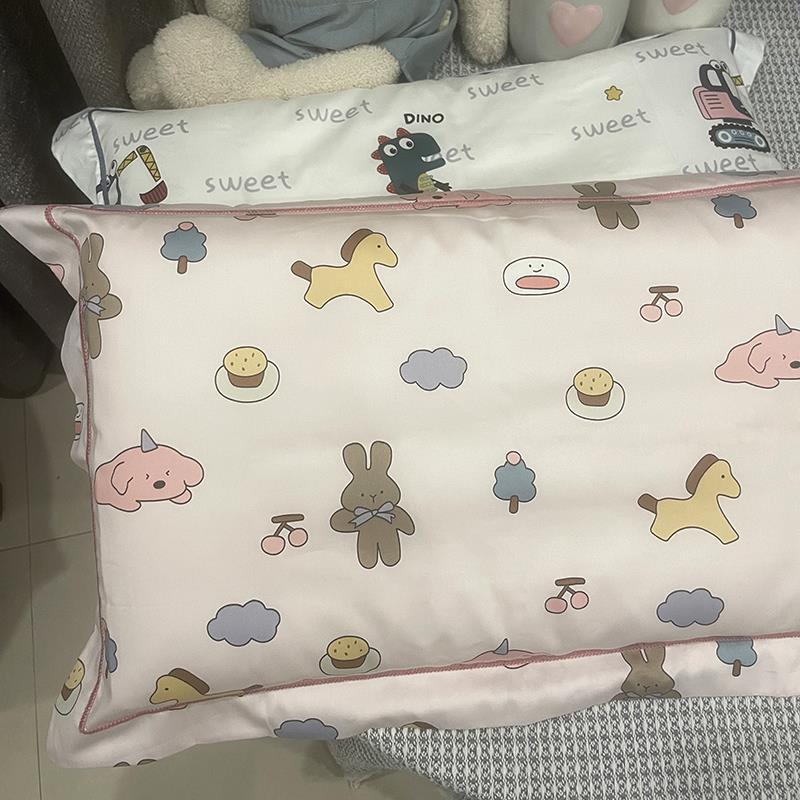60支长绒棉A类儿童全棉卡通枕套贡缎印花宝宝30x50cm/35x55