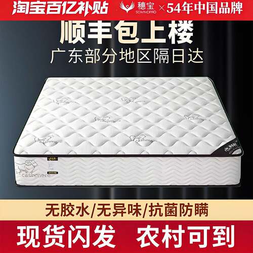 穗宝弹簧床垫软硬两用席梦思20cm经济型家用乳胶椰棕床垫租房酒店