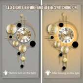 LED中式 饰钟表家用餐厅书房静音时钟 铁艺挂钟客厅玄关墙面装