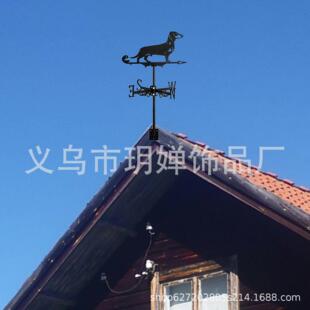 金属工艺品插件户外花园装饰指示器跨境新品动物腊肠犬风向标