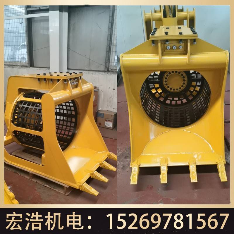 建筑工程废料清理挖机筛分斗吊臂机改装液压筛笼滚筒筛分器