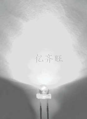 F8草帽白光6000MCD透明0.5W直插灯珠8mmLED发光二极管超高亮