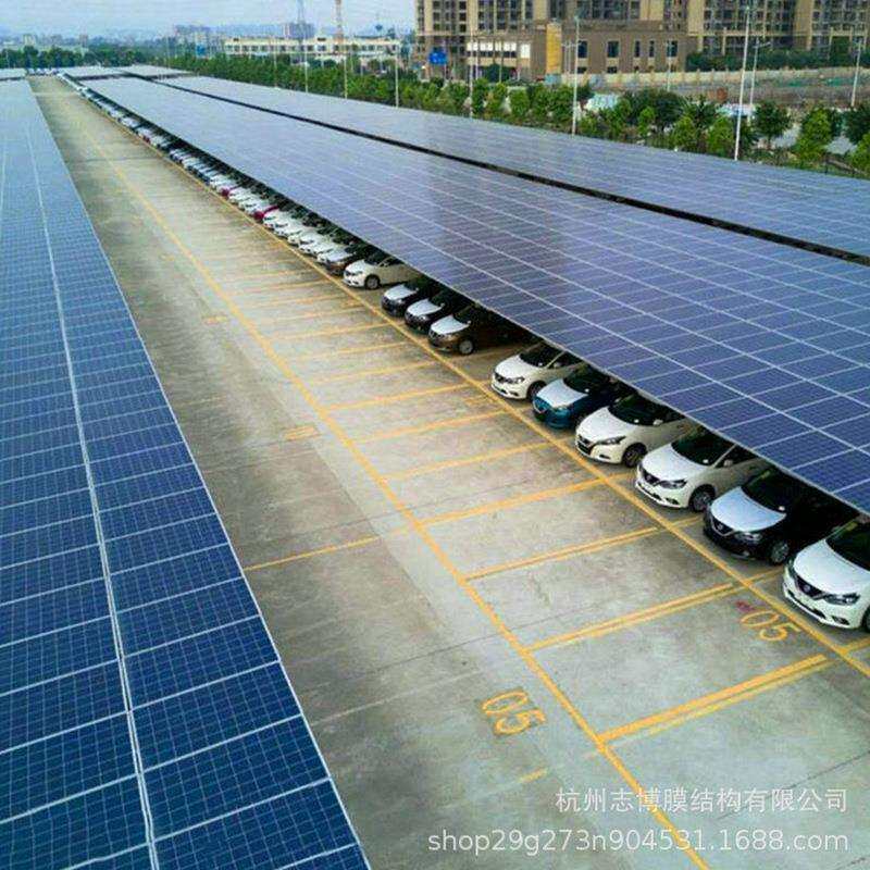 停车场钢结构雨棚 太阳能发电光伏停车棚 碳素结构光伏停车挡雨棚