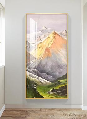 山水画入户背玄关挂画过正对门现代约大气金山壁画景00896墙走廊