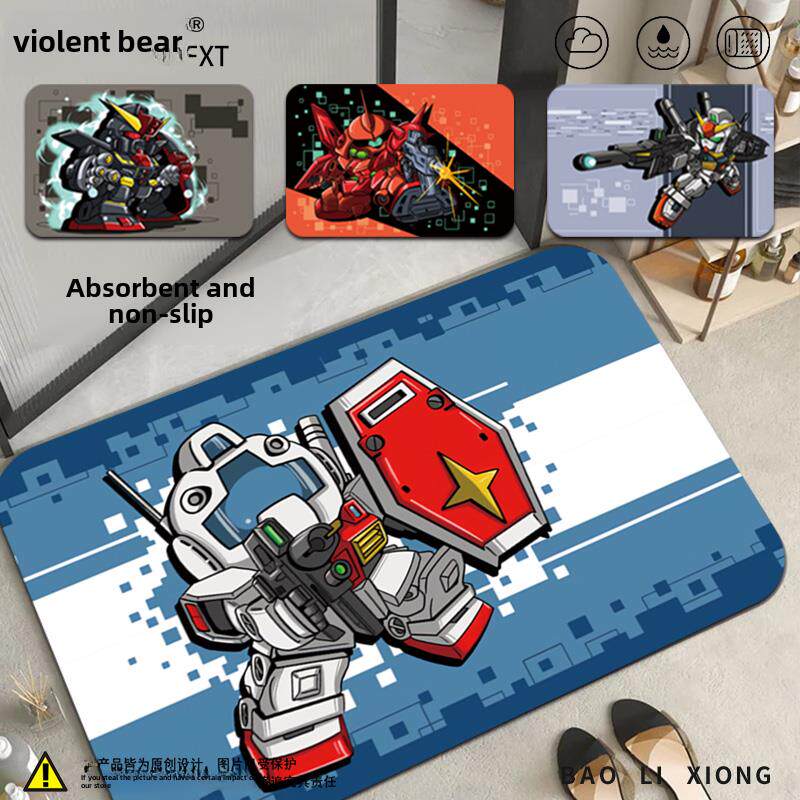 卫生间地垫防水防滑垫扎古机动战士高达硅藻泥地垫防水洗漱台地垫