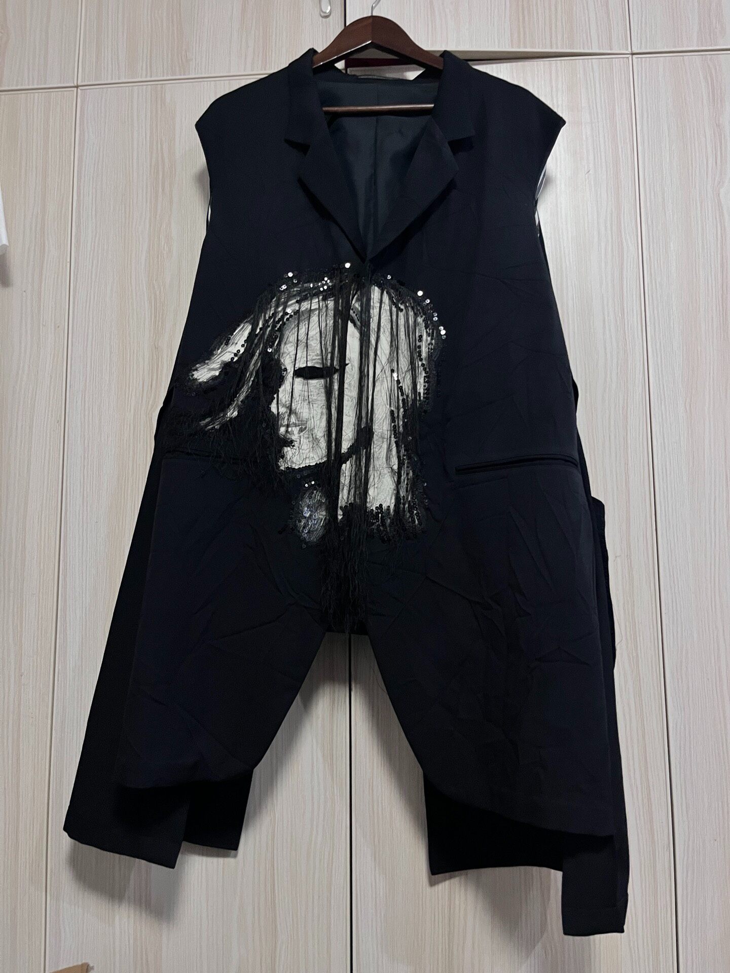 Yohji Yamamoto 18AW Spider Web Long Coat — front