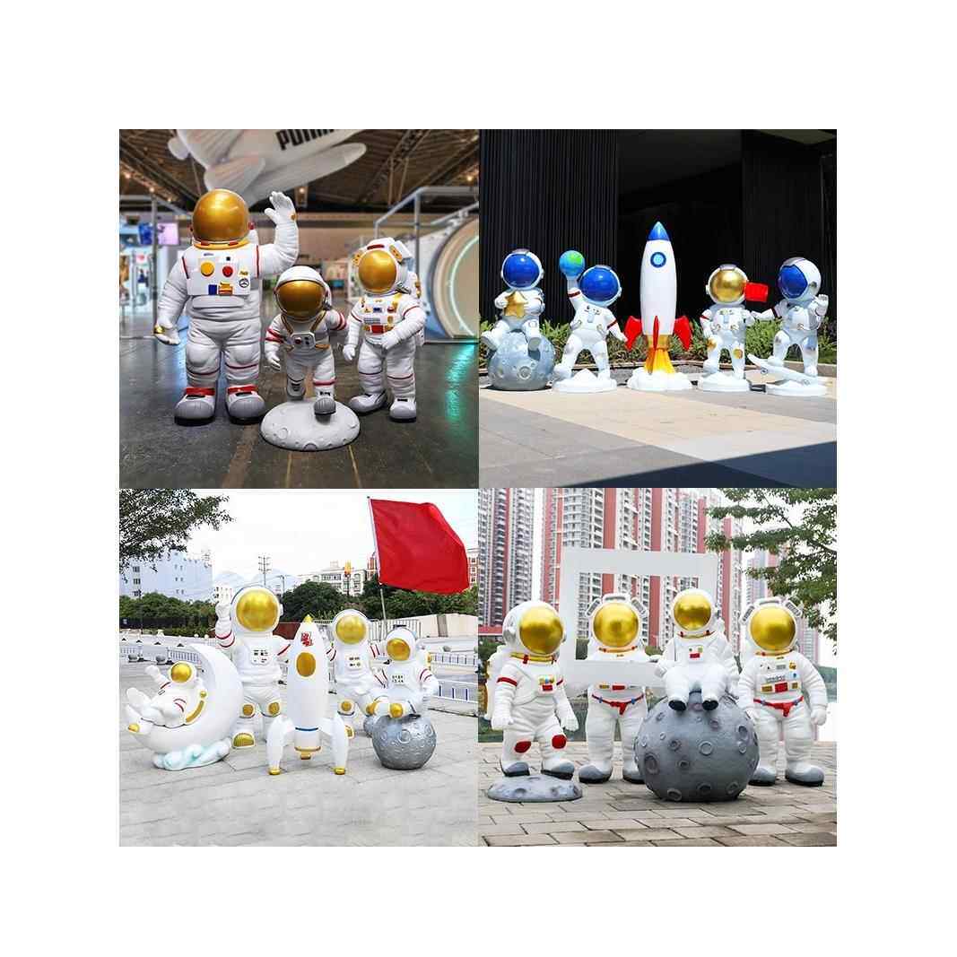 星球行星地球摆件户外玻璃钢宇航员火箭飞碟雕塑景区科技馆美陈