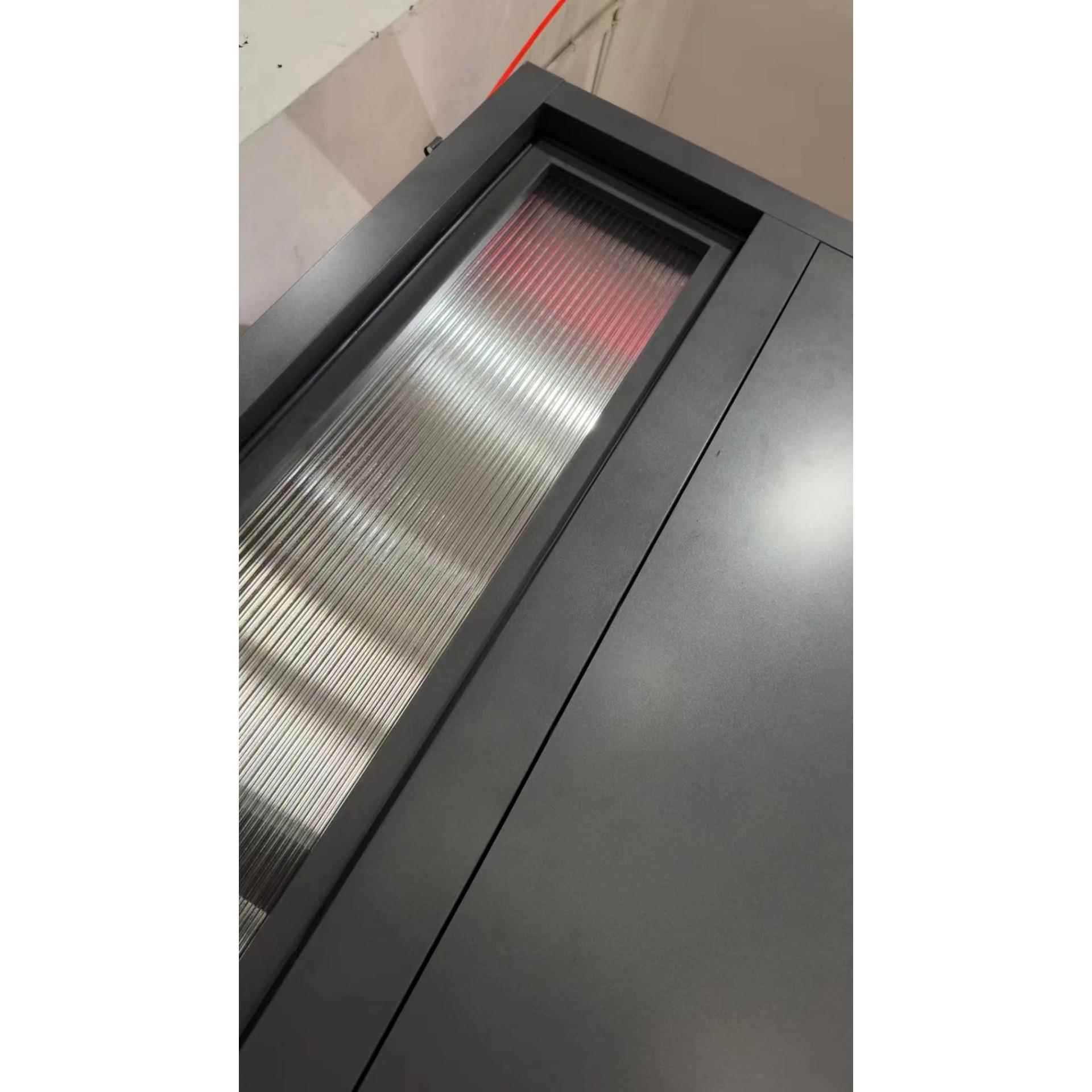 新款豪华代带化别墅入户双玻璃大门感472应现灯铸铝门铝板门装甲