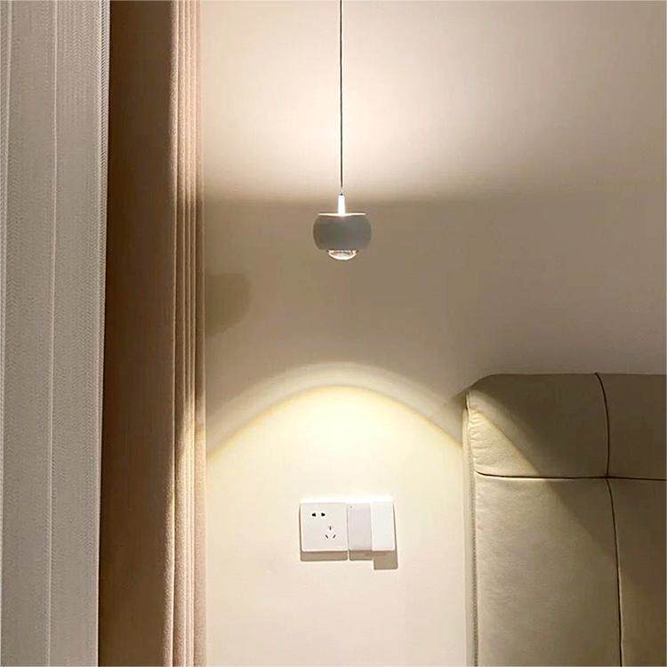 床头吊灯现代简约卧室极简网红圆球触摸上下发光升降调节吊线灯