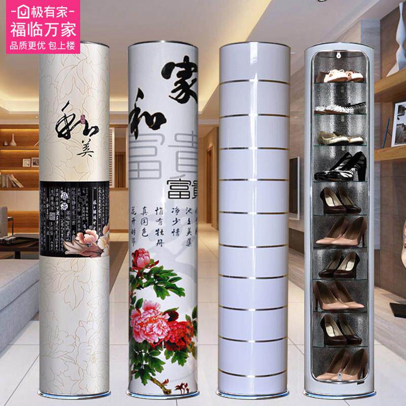 创意360度旋转鞋柜家用门口圆形圆柱鞋架立式收纳柜收纳柜省空间
