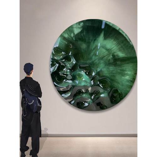 3D立体装置艺术装饰画树脂圆形雕刻实物走廊过道玄关抽象小众挂画