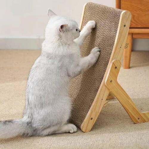 Wooden Cat Scratcher Scraper Detachable Lounge Bed 3 In 1 Sc