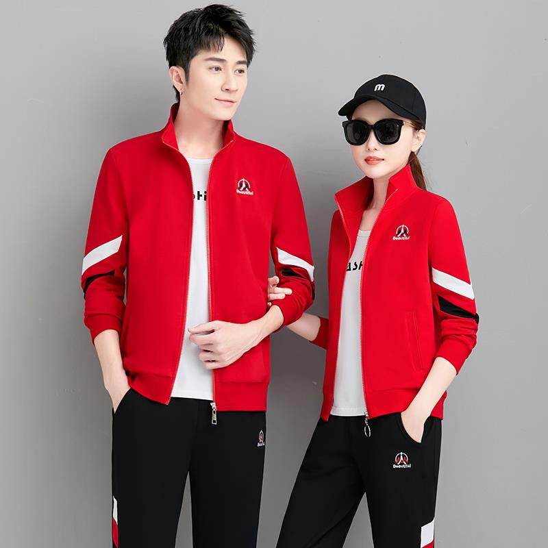 春新款男运动套装棉潮韩版情侣装73334009休服卫衣男闲流三件套