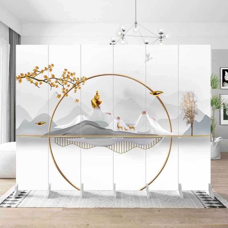 入户屏风家用隔断酒店办公室客厅饭店实木遮挡轻奢现代简约可折叠