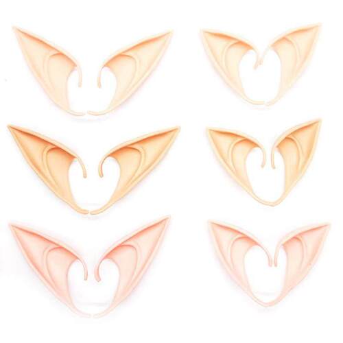 1Pair Halloween Latex Elf Ears High Simulation Soft Harmless