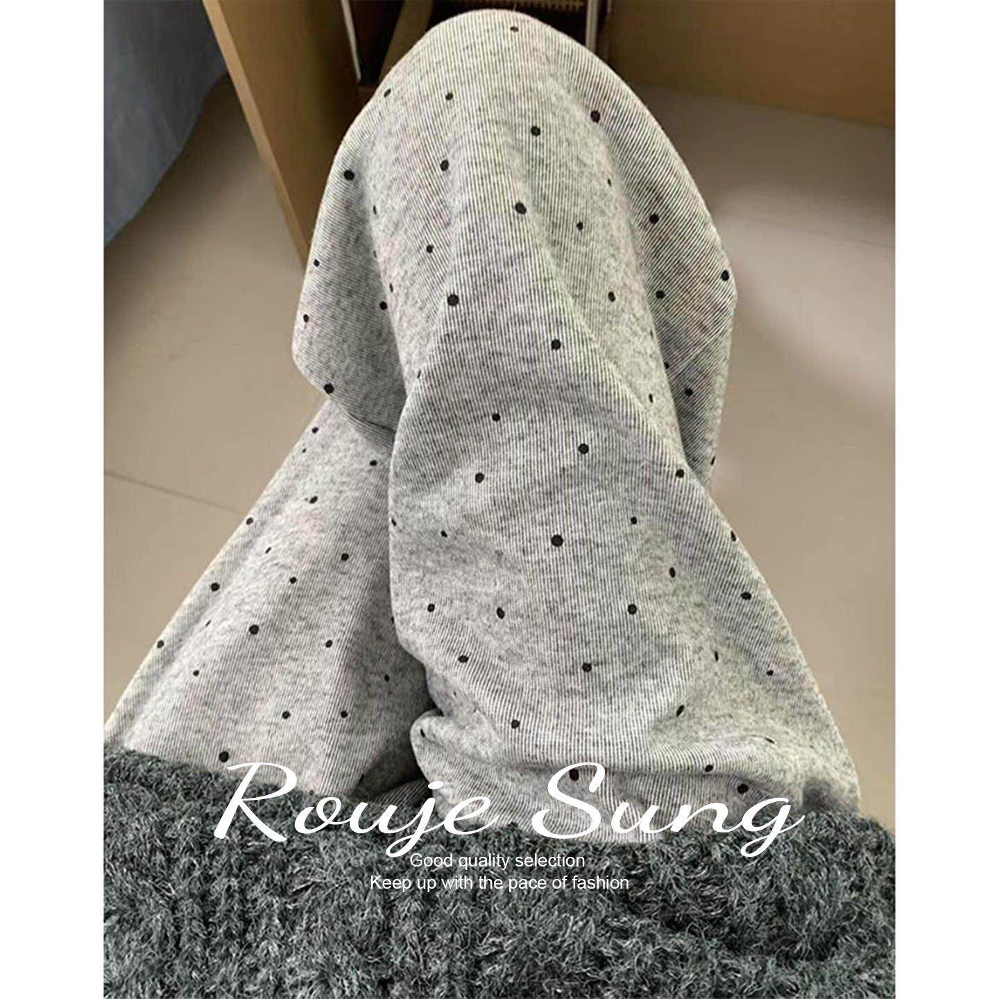 ROUJE SUNG波点糯米裤女春秋季运动裤宽松显瘦慵懒风垂感休闲卫裤