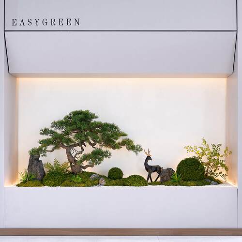 彷真植物盆景卡槽角落狭窄空间景观装饰假树彷生绿植落地盆栽套装