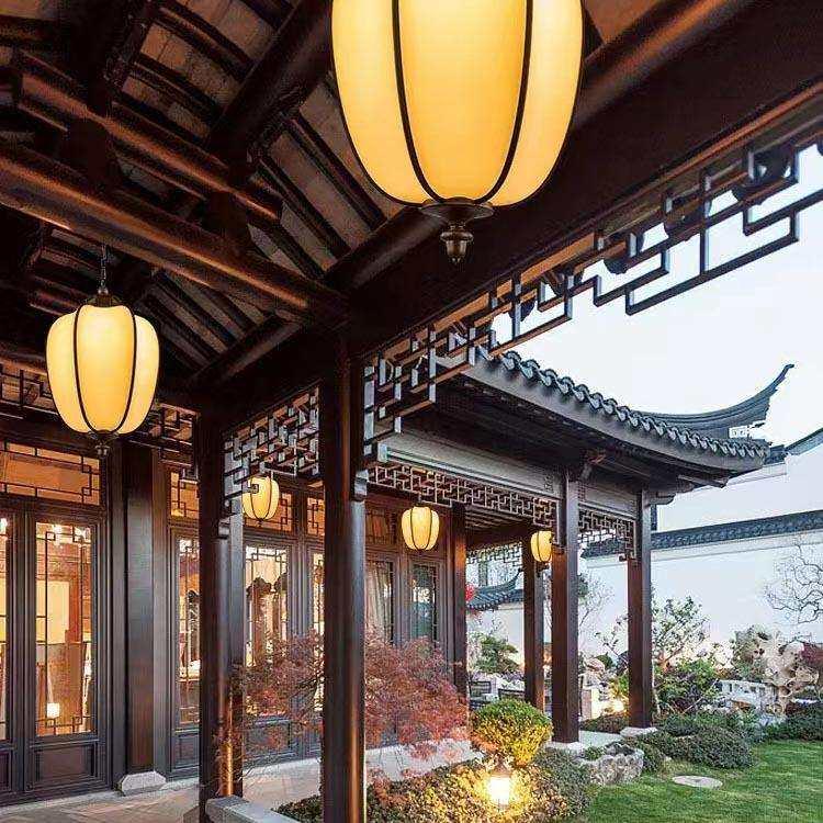 室外led灯具杨桃仿古吊灯仿云石中式吊灯别墅庭院小区户外灯简约
