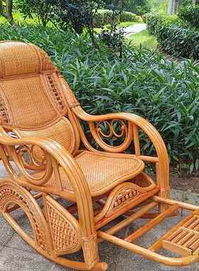 藤椅然真藤摇椅躺椅睡藤编ONI摇摇椅老天人家用阳休闲午庭院逍台