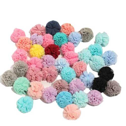 蕾丝毛绒球弹力网纱毛球彩色单色鞋服帽手工DIY饰品配件源头工厂