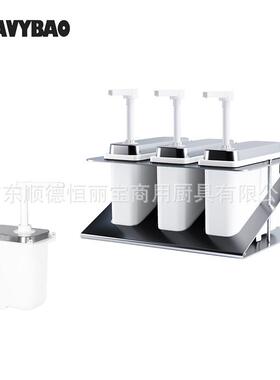 恒丽宝2L酱汁泵酱汁多头分配器精准控量按压手压塑料泵头