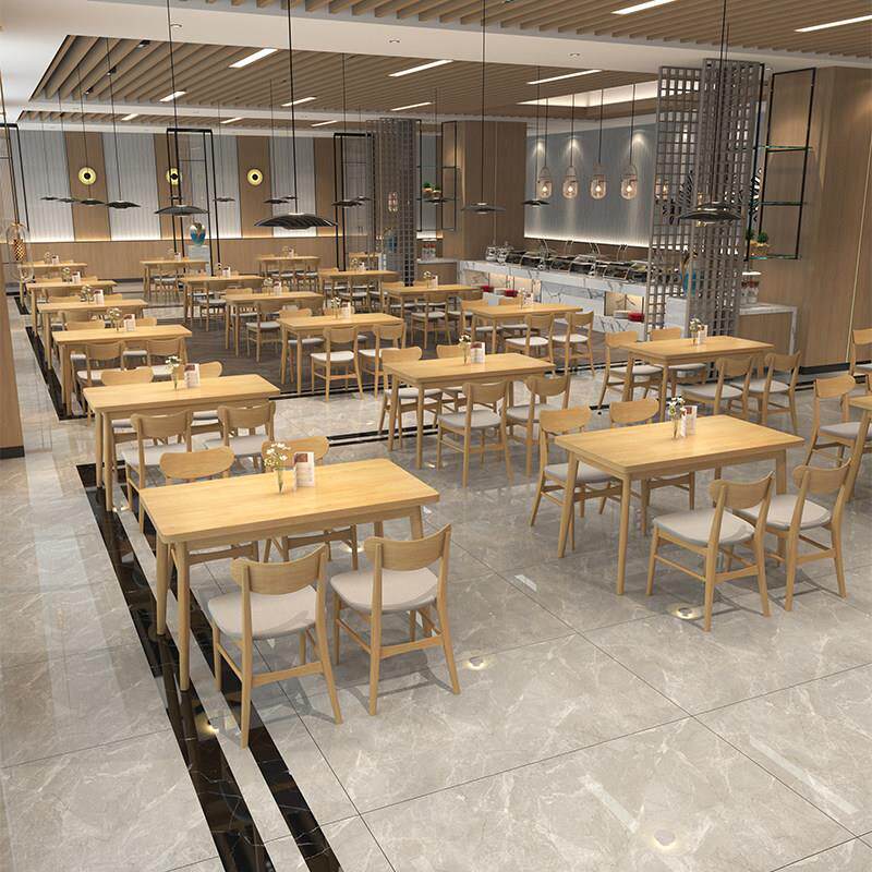 商用实木餐桌椅组合简约现代快餐店餐厅桌子椅子经济型