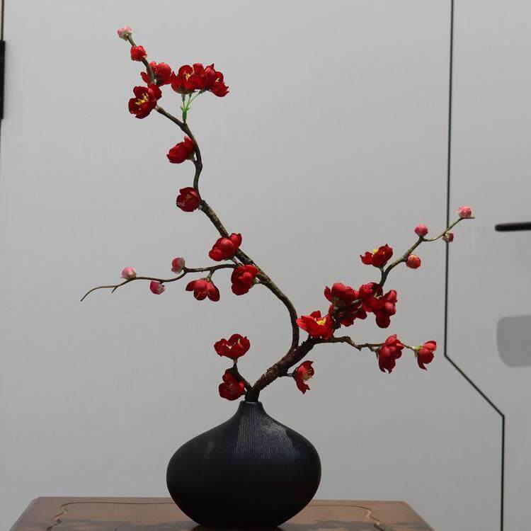 新中式仿真梅花腊梅假花绢花手工插花套装桌面摆放装饰品花艺摆件