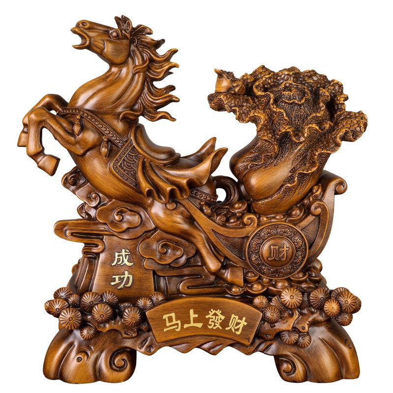 中式马摆件树脂工艺品办公室客厅酒柜装饰品摆件开业乔迁礼品