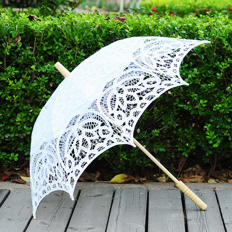 工艺花边蕾丝伞 婚礼摄影道具舞蹈钩花绣花伞 棉布欧式汉服古风伞