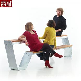 公园椅户外桌椅防腐柚木椅子镀锌花园铁艺长凳庭院露天休闲长凳椅