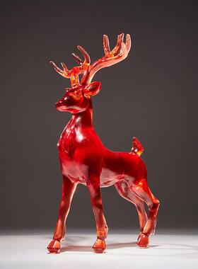 轻奢高档福鹿摆件客厅玄关酒柜电视柜现代简约艺术装饰品乔迁礼物