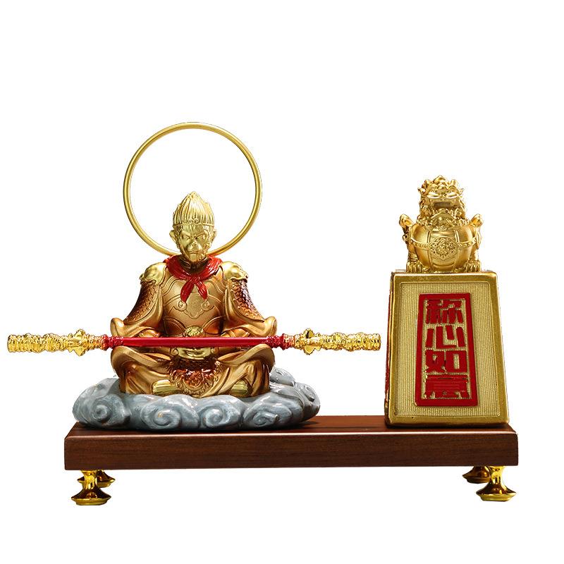 办公室创意新中式大圣归来乔迁摆件客厅玄关博古架斗战胜佛装饰品