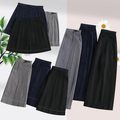 JK制服纯色百褶裙正统JK制服裙学生高腰日系长裙优等生裙