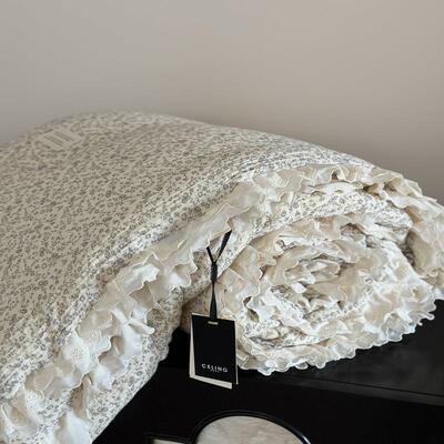 韩式复古小碎花XL202410全棉皱纱双水人可洗花睡边春秋冬被柔皱软