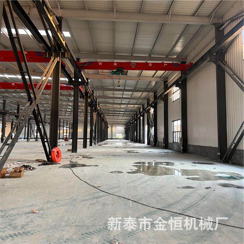 为呼伦贝尔客户设计4台10吨跨度17.5米梁起重机现场安装完成