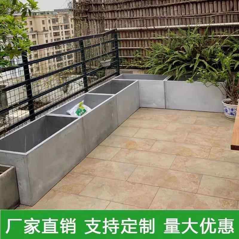 定制镁泥马槽形花盆水泥长方形花箱花池长条花槽户外庭院种植花坛