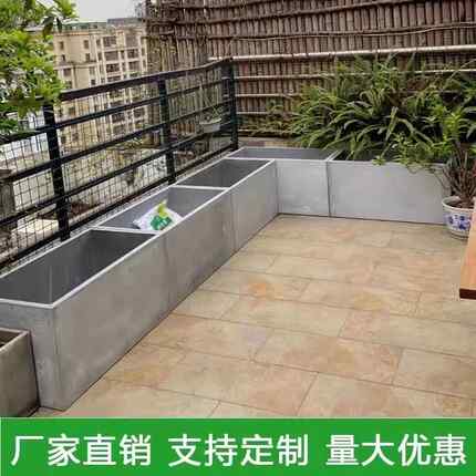 定制镁泥马槽形花盆水泥长方形花箱花池长条花槽户外庭院种植花坛