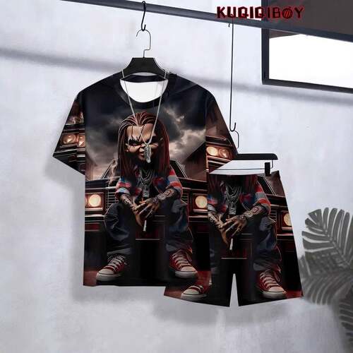 Set Men's Statue Of Liberty Graphic Print Tee & Shorts